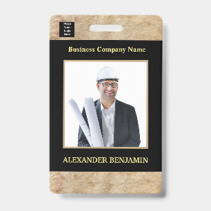 Employee Photo Id Card Logo Bar Code Custom  Badge