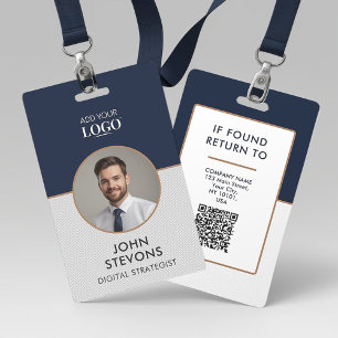 Employee Photo ID Chevron Pattern Badge