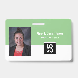 Employee Photo ID Company Personalised Mint Green Badge