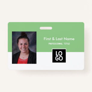 Employee Photo ID Company Personalised Mint Green ID Badge