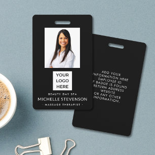 Employee Photo ID Company Security Black ID Badge
