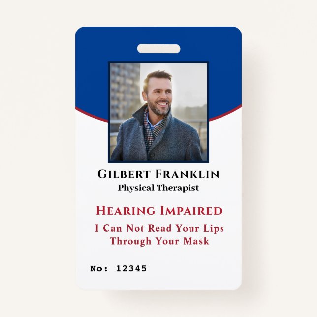 Employee Photo ID Identification Disability Cards ID Badge (Front)