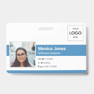 Employee Photo ID Logo Blue Badge