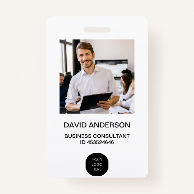 Employee Photo ID Logo Company ID Badge (Front)