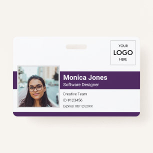 Employee Photo ID Logo Purple ID Badge
