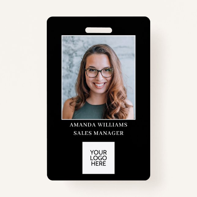 Employee Photo ID Logo QR Code Badge ID Badge (Front)