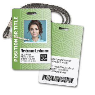 Employee Photo ID - modern tribal, logo bar code ID Badge