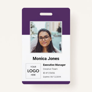 Employee Photo ID Purple ID Badge