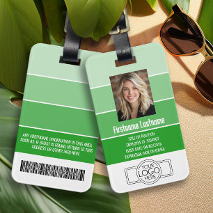 Employee Photo ID - stripes logo, professional Luggage Tag