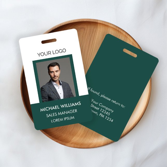 Employee Photo ID White Green ID Badge (Creator Uploaded)