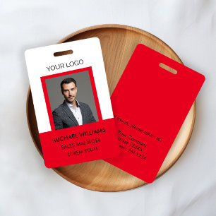 Employee Photo ID White Red Badge