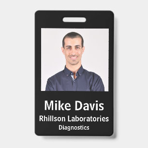 Employee Photo ID with custom details Badge