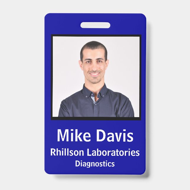Employee Photo ID with custom details Badge (Front)