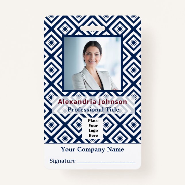 Employee Photo Identification ID Custom Card ID Badge (Front)