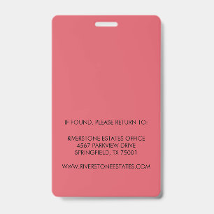 Employee Photo Identity Access Design ID Badge