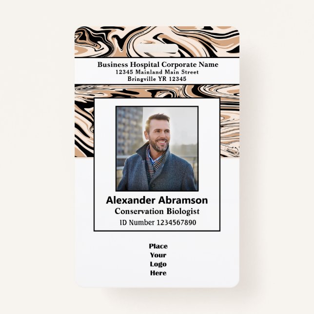 Employee Photo Logo Bar Code ID Card Personalise ID Badge (Front)