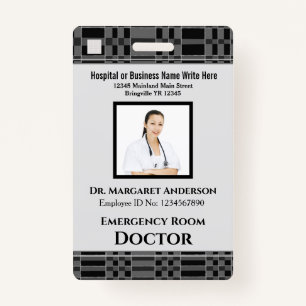 Employee Photo Logo Bar Code Name Custom ID Badge