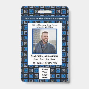 Employee Photo Logo Bar Code Name Custom ID Badge