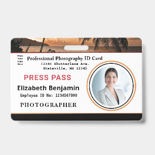 Employee Photo Logo Bar Code Name Custom ID Badge