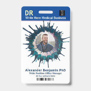 Employee Photo Logo Bar Code Name Custom ID Badge