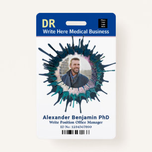 Employee Photo Logo Bar Code Name Custom ID Badge