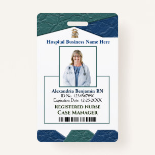 Employee Photo Logo Bar Code Name Custom ID ID Badge