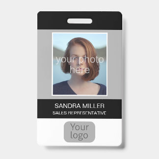 Employee Photo, Logo, Bar Code, Name, ID Badge