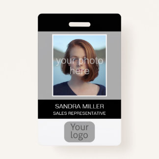 Employee Photo, Logo, Bar Code, Name, ID Badge