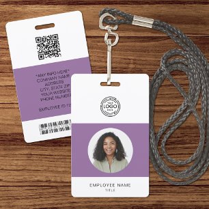 Employee Photo, Logo, Bar Code, Name ID Badge