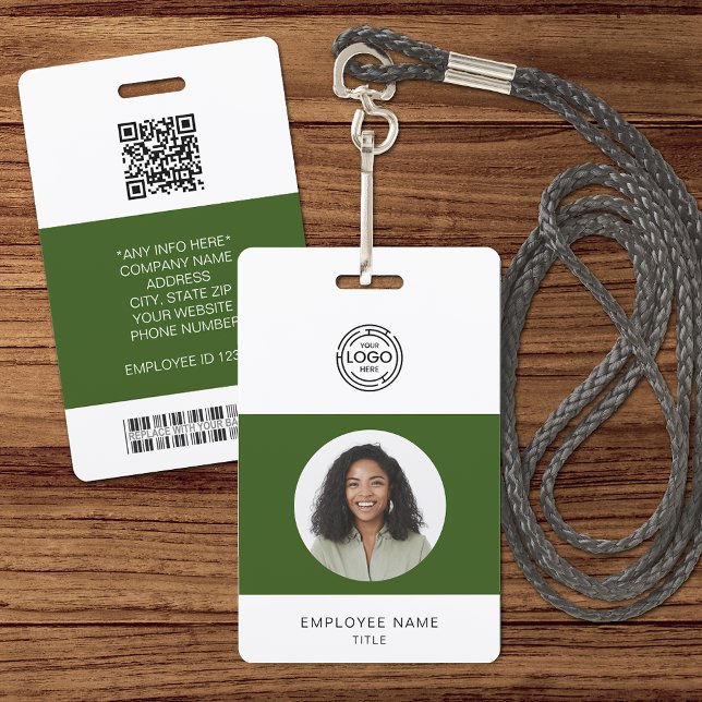Employee Photo, Logo, Bar Code, Name ID ID Badge (Creator Uploaded)