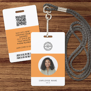 Employee Photo, Logo, Bar Code, Name ID ID Badge