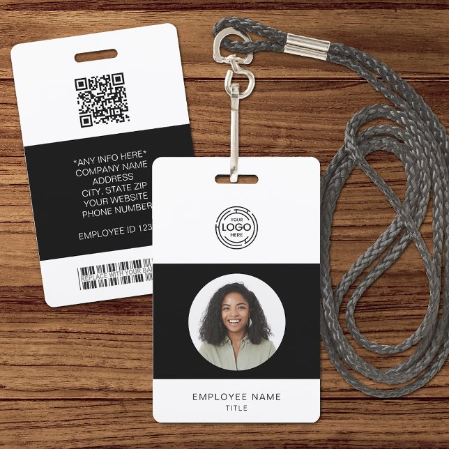 Employee Photo, Logo, Bar Code, Name ID ID Badge (Creator Uploaded)