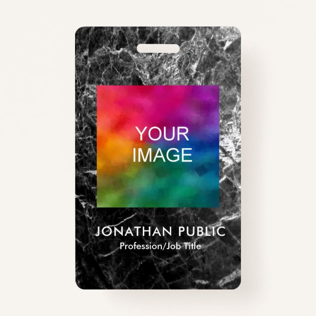 Employee Photo Logo Name And Title Modern ID ID Badge (Front)