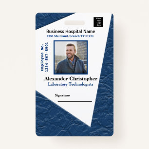 Employee Photo Logo Name Custom Hospital ID Badge