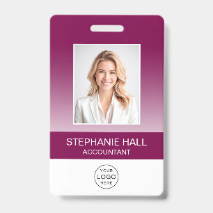 Employee Photo, Logo, Name Gradient ID Badge