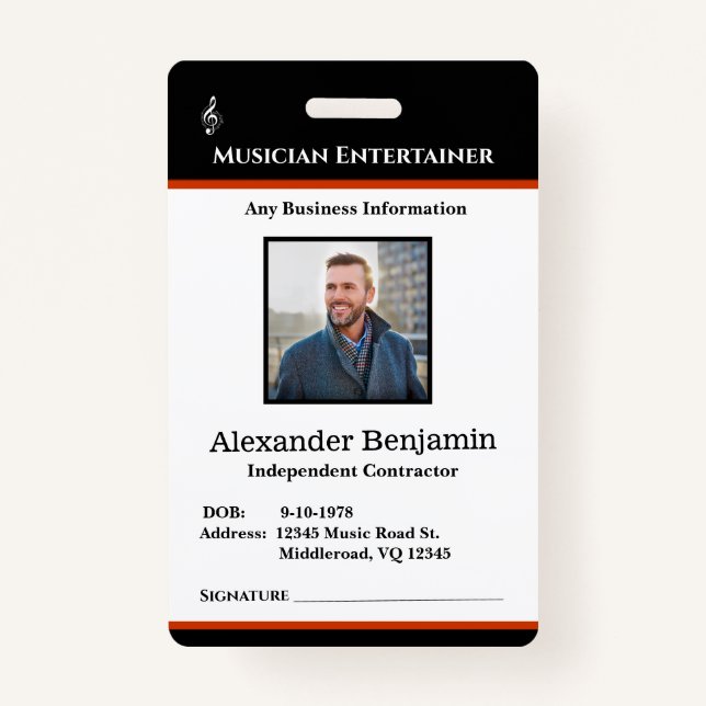 Employee Photo Logo Name ID Custom ID Badge (Front)