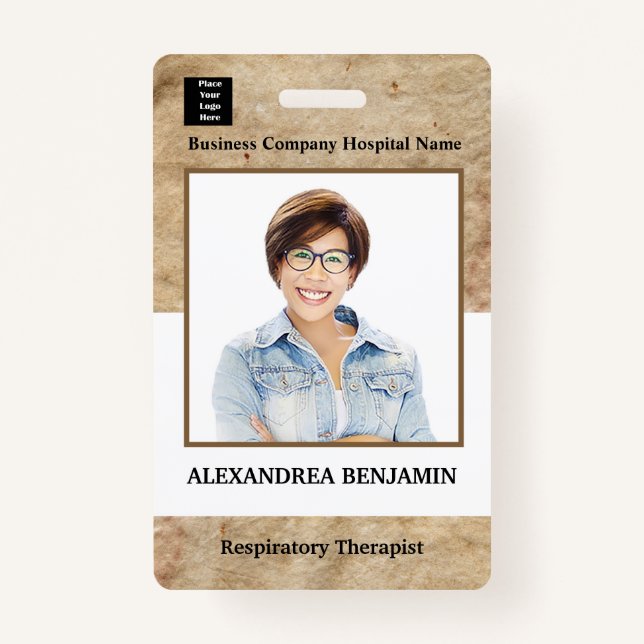 Employee Photo Medical ID Card Logo Personalised   ID Badge (Front)