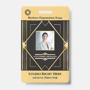 Employee Photo Name Bar Code Logo ID Card   Badge