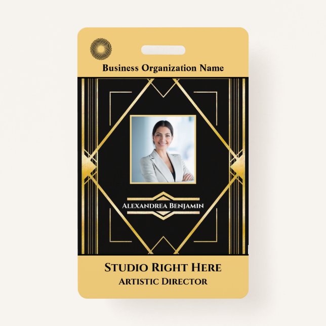 Employee Photo Name Bar Code Logo ID Card   Badge ID Badge (Front)