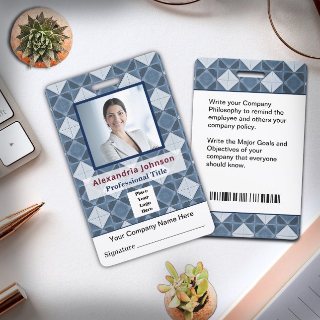Employee Photo Name Bar Code Logo ID Card Custom Badge (Employee Photo Name Bar Code Logo ID Card Custom Badge is great for your employees. )