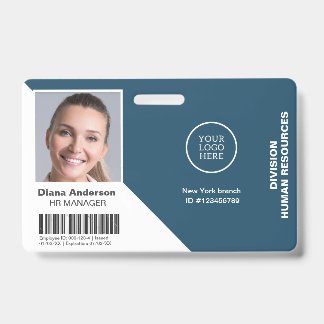 Employee Photo Name Company logo Barcode Security ID Badge