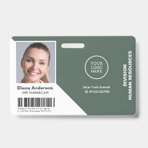 Employee Photo Name Company logo Barcode Security ID Badge