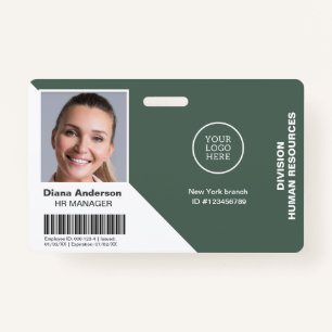 Employee Photo Name Company logo Barcode Security ID Badge