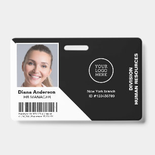 Employee Photo Name Company logo Barcode Security ID Badge