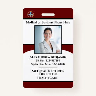 Employee Photo Name Hospital Business ID Card  Bad ID Badge