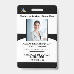 Employee Photo Name Hospital Business ID Card  Badge