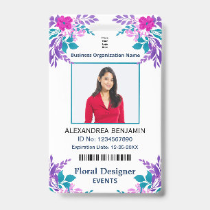 Employee Photo Name ID Identification Card Custom Badge