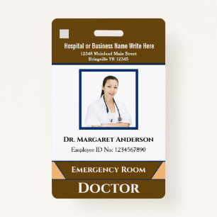 Employee Photo Name Logo Bar Code Custom ID Badge