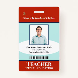 Employee Photo Name Logo Bar Code Custom ID Badge