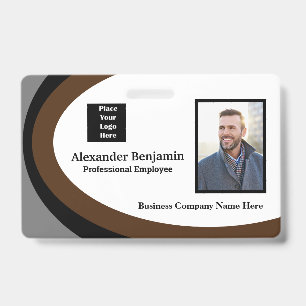 Employee Photo Name Logo Bar Code ID Custom Badge